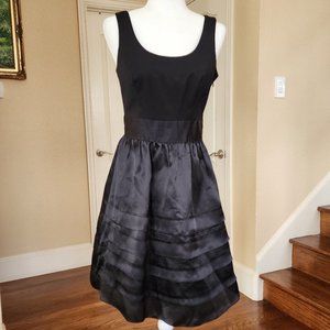 White House Black Market Dress Silky Black Party Cocktail A-Line Size 4 Small